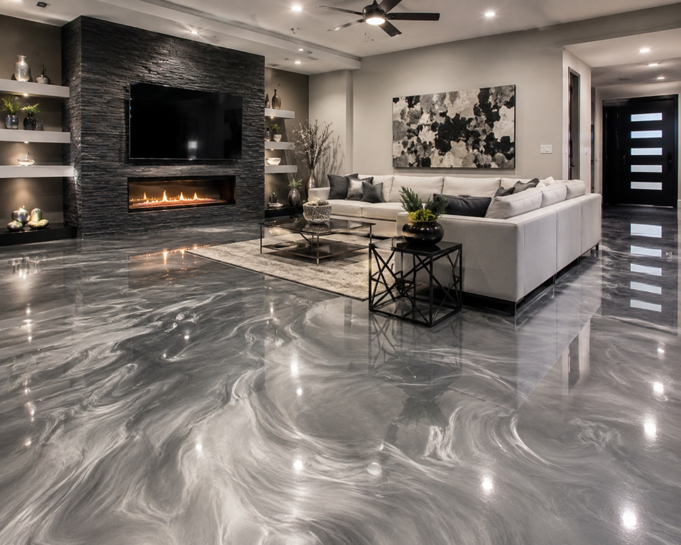 Gallery mettalic flooring kitchen